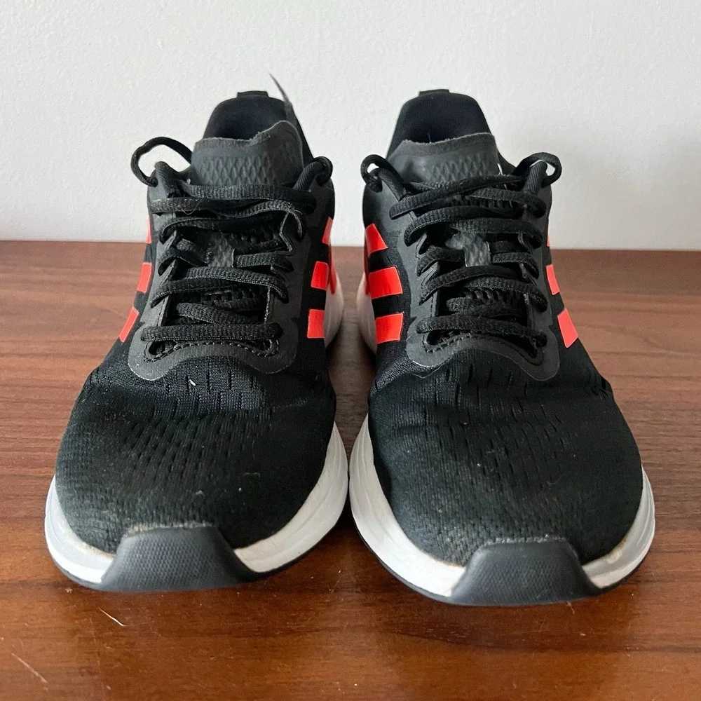 Adidas Response Super Running Shoes Black Solar Red Boost Men's Size 8 FZ1975